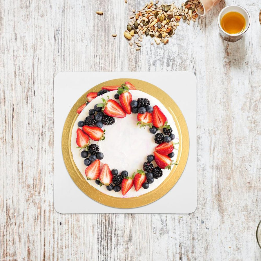 25Pcs Square Cake Boards White Paper Display Secure For Home Gatherings
