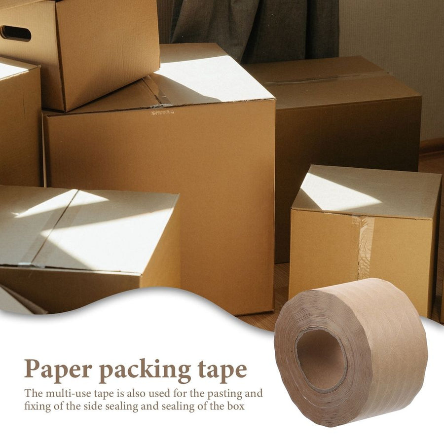 Heavy Duty Kraft Paper Tape Light Brown Water Activated for Secure Packing and Sealing