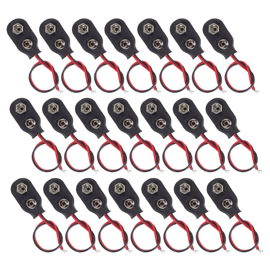 Battery Clip Connectors 9V Black Plastic Metal for Battery Connection 50Pcs