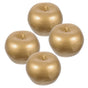4Pcs Lifelike Artificial Plated Gold Apples Faux Plastic Fruit for Table Display