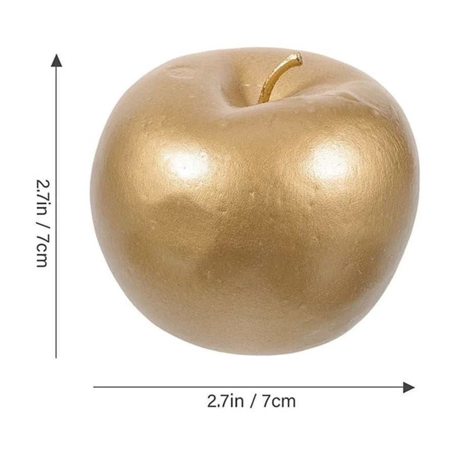 4Pcs Lifelike Artificial Plated Gold Apples Faux Plastic Fruit for Table Display