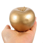 4Pcs Lifelike Artificial Plated Gold Apples Faux Plastic Fruit for Table Display