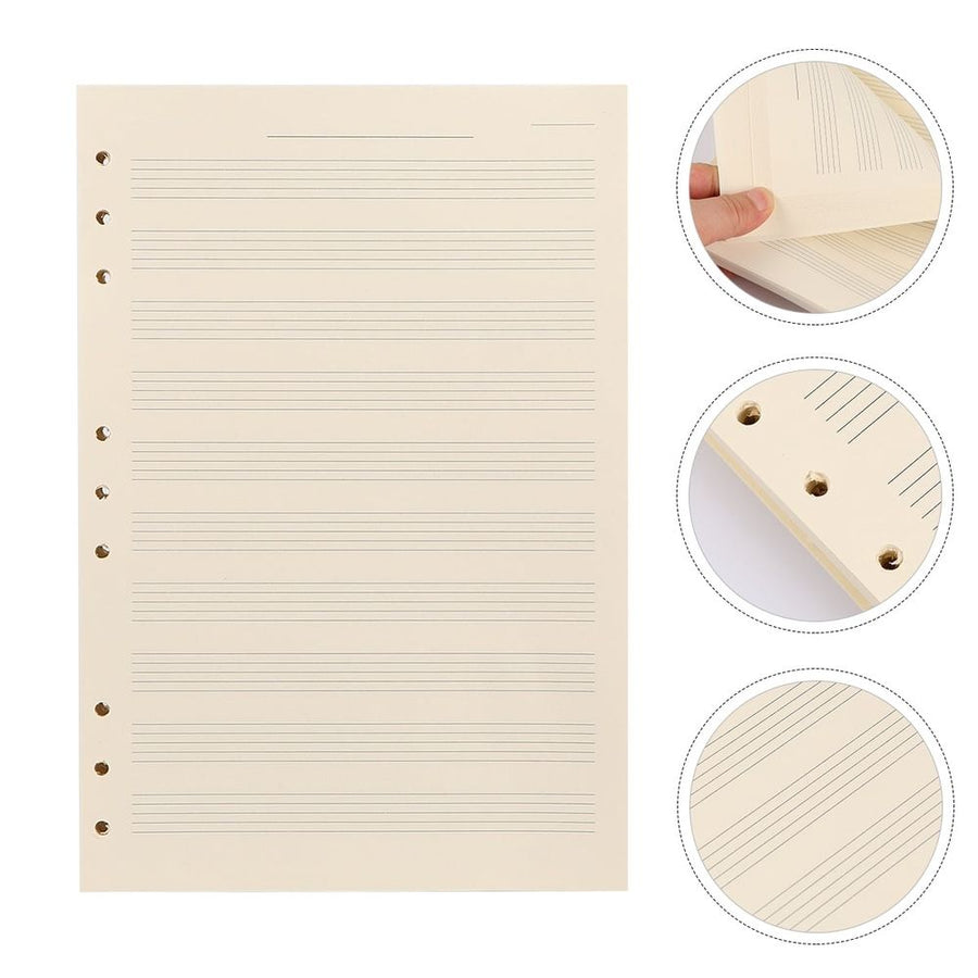 100 Sheets White Music Staff Paper Refill for Students, Blank Staff Paper for Music Writing and Composition