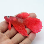 Tropical Betta Decoration with Realistic Floating Red Betta Fish, 1 Piece Aquarium Ornament