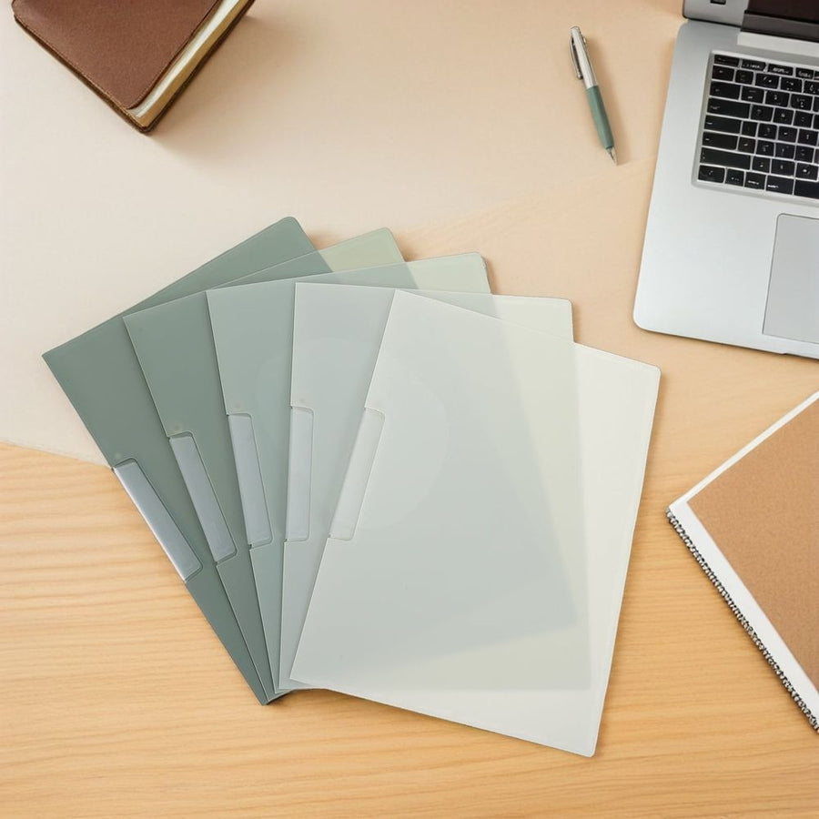 5Pcs Office Document Binders with Plastic Swing Clip Folder for Neat Paper Storage