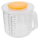 Clear Plastic Mixing Bowl with Measurement Scale and Storage Lid - White, 1 Piece for Kitchen Use