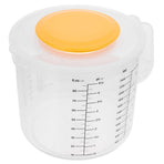 Clear Plastic Mixing Bowl with Measurement Scale and Storage Lid - White, 1 Piece for Kitchen Use