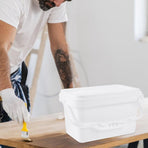 White Paint Bucket with Lid PP Material Lightweight for Home Use
