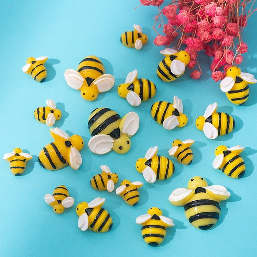 Tiny Resin Bee Decorations for DIY Crafts and Wall Art Projects 40Pcs