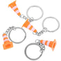 4-Pack Orange Traffic Cone Keychains, Zinc Alloy Backpack Charms, and Stylish Accessories