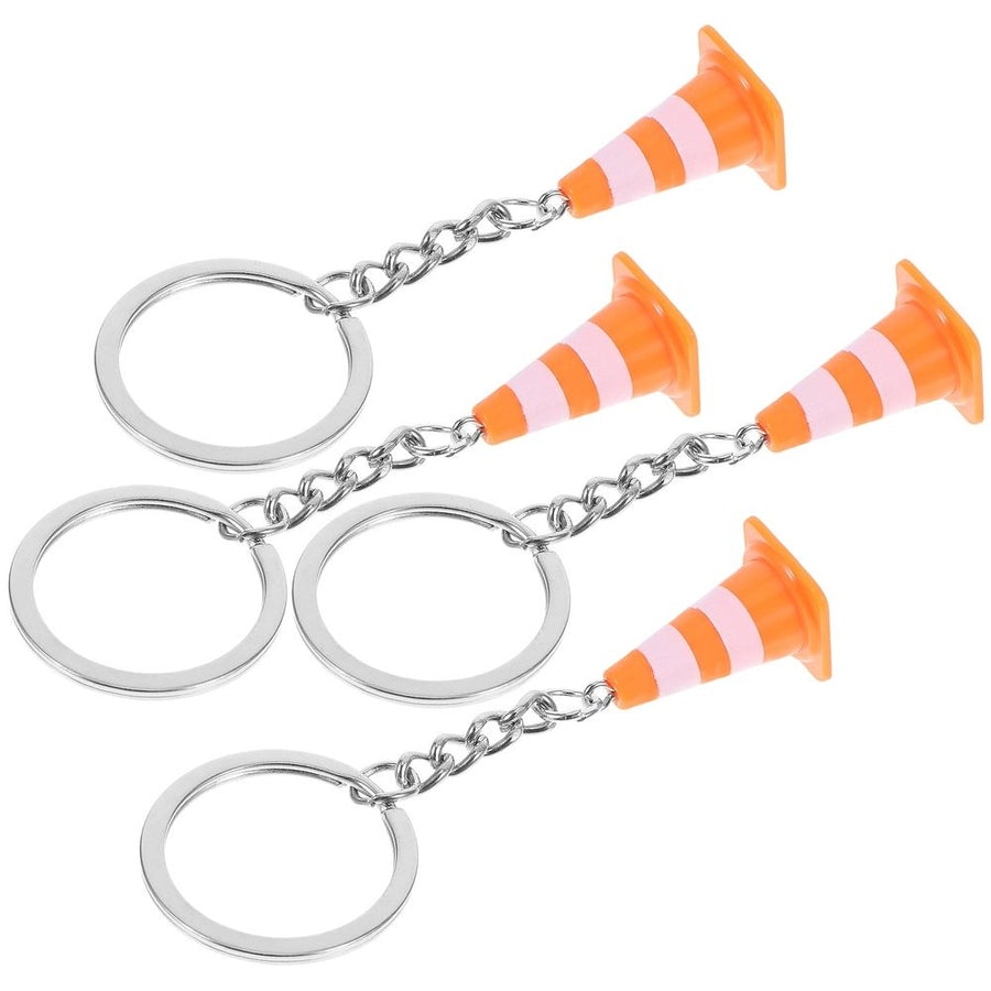 4-Pack Orange Traffic Cone Keychains, Zinc Alloy Backpack Charms, and Stylish Accessories
