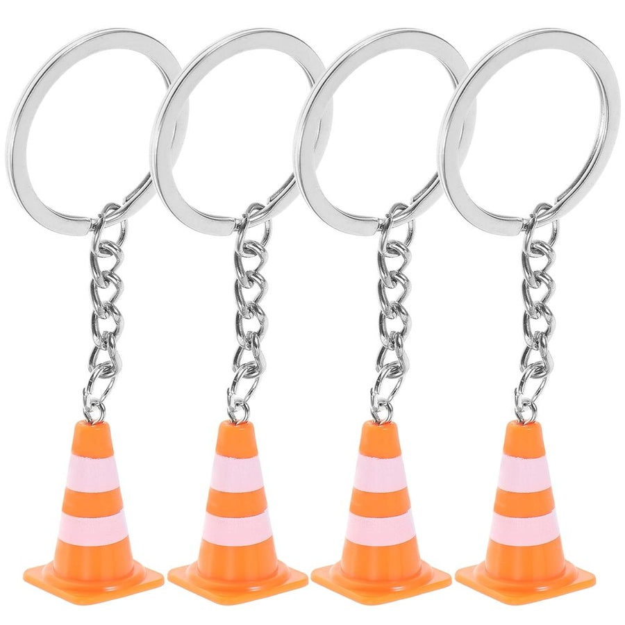4-Pack Orange Traffic Cone Keychains, Zinc Alloy Backpack Charms, and Stylish Accessories