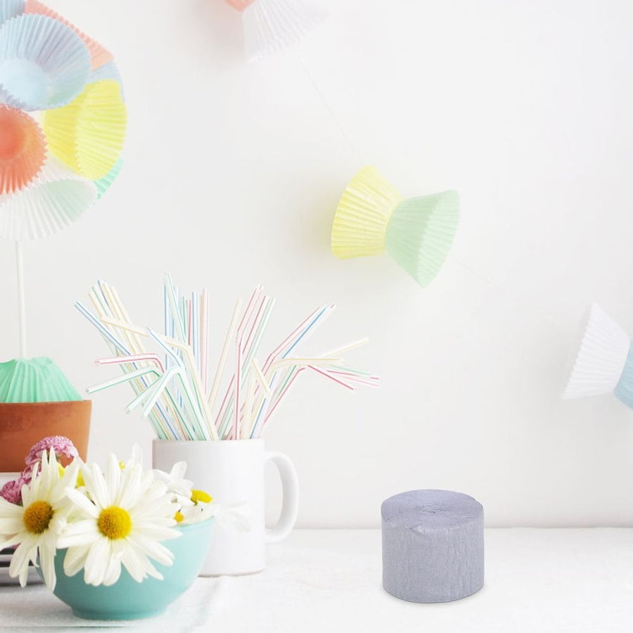 Plated Silver Streamers Paper for Decor Versatile and Festive Backdrop