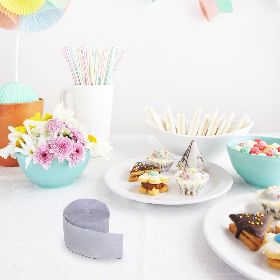 Plated Silver Streamers Paper for Decor Versatile and Festive Backdrop