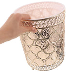 Round Metal Trash Can in for Bathroom, Kitchen, Bedroom - Daily Use Waste Bin