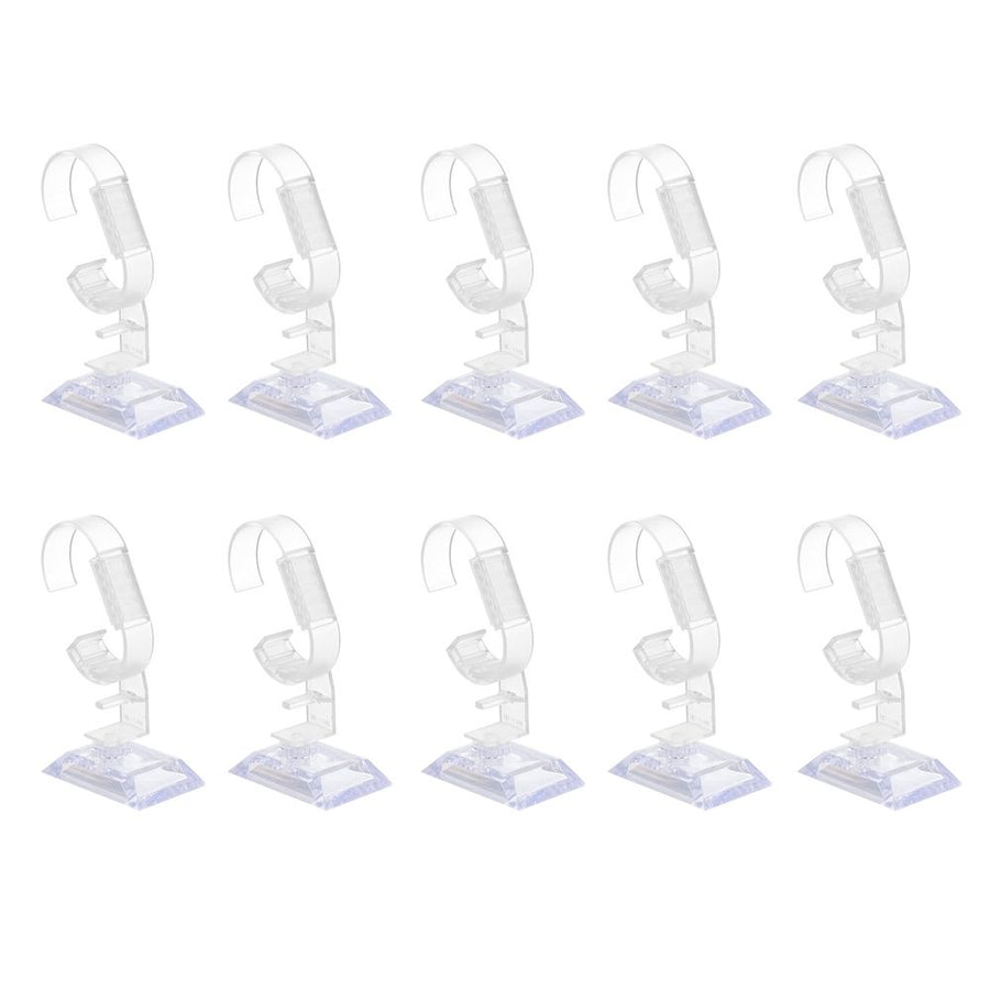 10Pcs Watch Display Racks Transparent Plastic Holders for Bracelets and Watches Storage