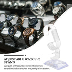 10Pcs Watch Display Racks Transparent Plastic Holders for Bracelets and Watches Storage