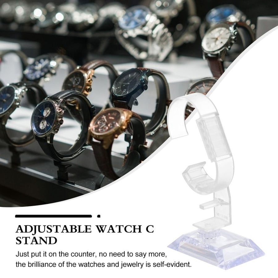 10Pcs Watch Display Racks Transparent Plastic Holders for Bracelets and Watches Storage