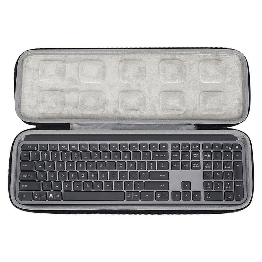 Black Hard Protective Keyboard Case with Shockproof Plastic Cover and Zipper for Keyboard Storage