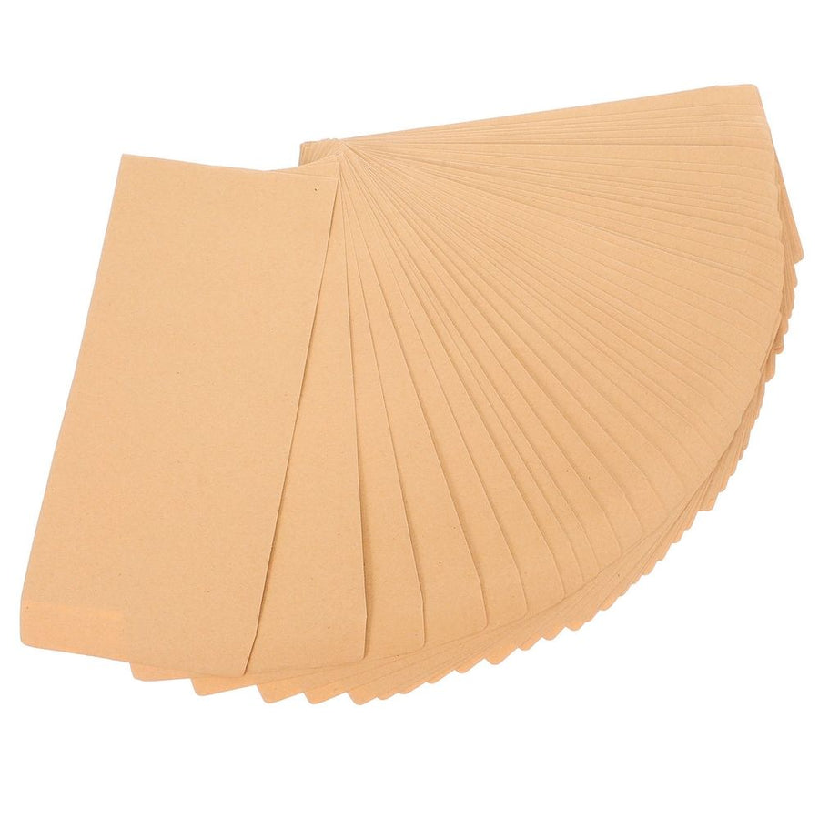 Light Yellow Self-Sealing Paper File Envelopes for Office and Daily Use, 50 Pieces, and Convenient