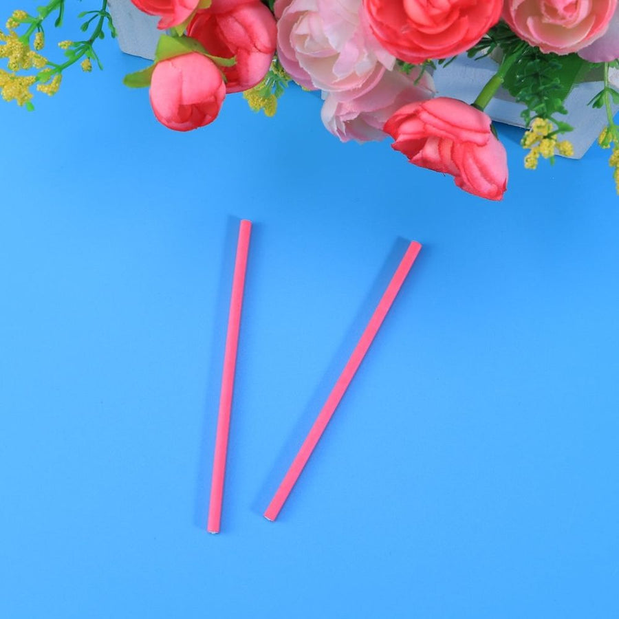 100Pcs Rosy Paper Sticks for DIY Lollipops and Party Cake Pops