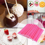 100Pcs Rosy Paper Sticks for DIY Lollipops and Party Cake Pops