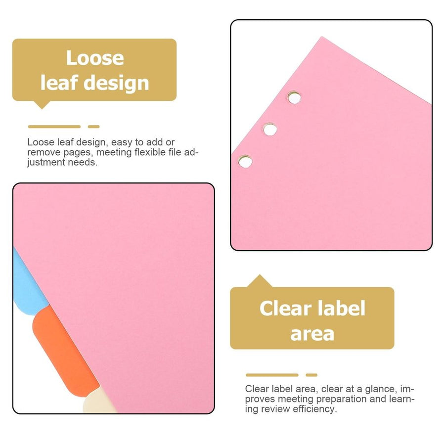10Pcs Plastic File Dividers with Tabs for Flexible Page Separation and Labeling