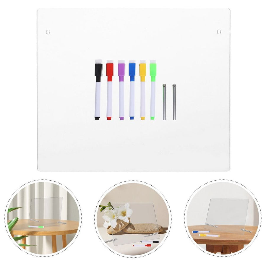 Clear Acrylic Memo Board for Home and Office Use - Portable, Reusable Desk Writing and Message Board