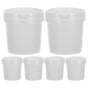 6-Pack White Plastic Paint Buckets with Airtight Lids for Leftover Paint Storage and Easy Handling