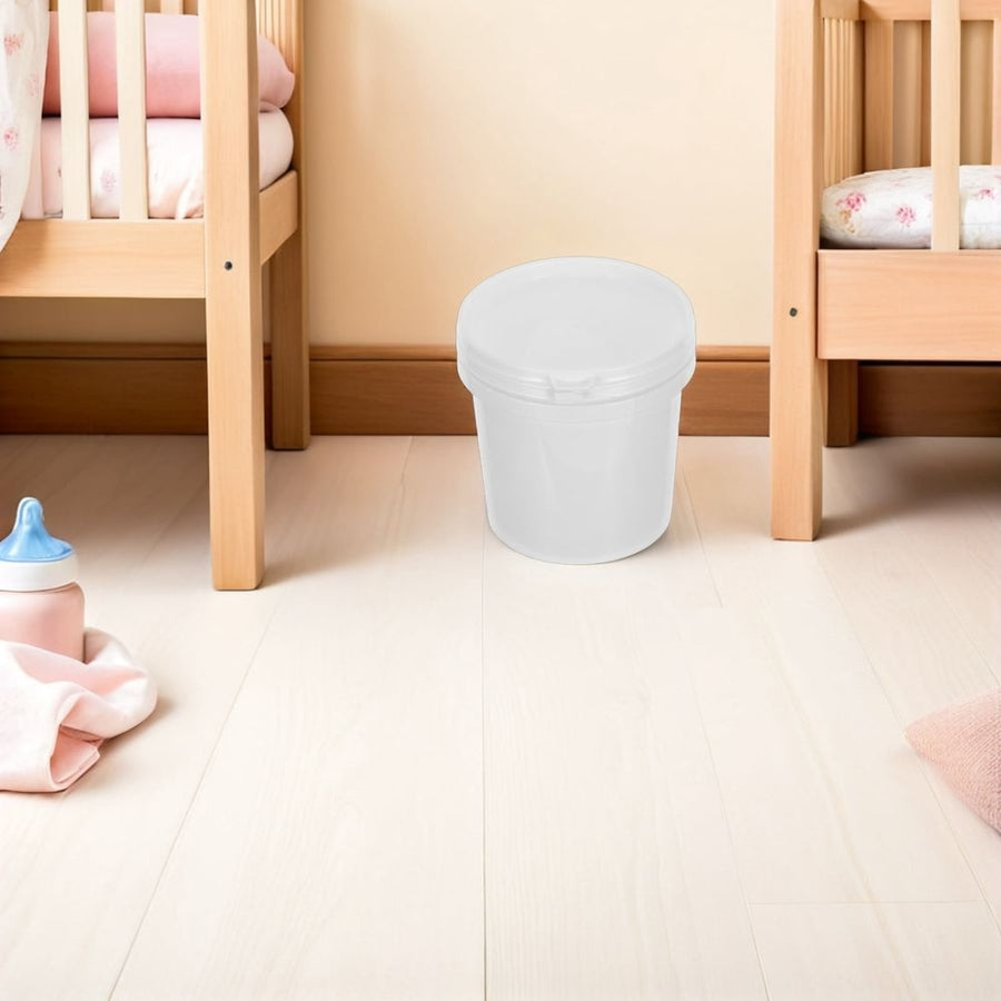 6-Pack White Plastic Paint Buckets with Airtight Lids for Leftover Paint Storage and Easy Handling