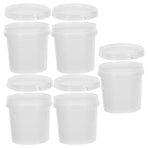 6-Pack White Plastic Paint Buckets with Airtight Lids for Leftover Paint Storage and Easy Handling