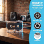Blank Cassette Tapes High Fidelity Audio Recording Black Plastic 2Pcs