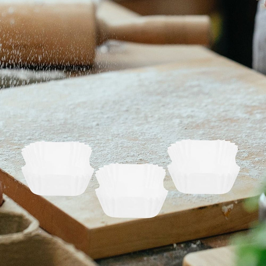 Oil-Proof White Paper Cupcake Holders, Great for Baking, 2000Pcs