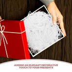 Reusable White Crinkle Cut Paper Shred for Present and Box Filling