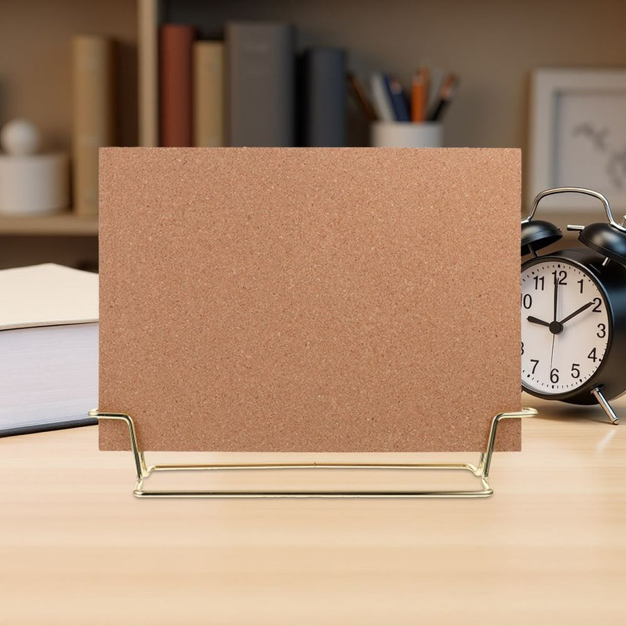Small Desktop Cork Board with Stand in , Perfect for Office Notes, Photos, and Memo Display