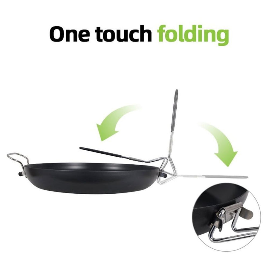Cast Iron Flat Cooking Pan for Outdoor Camping, Black, 1-Piece Skillet