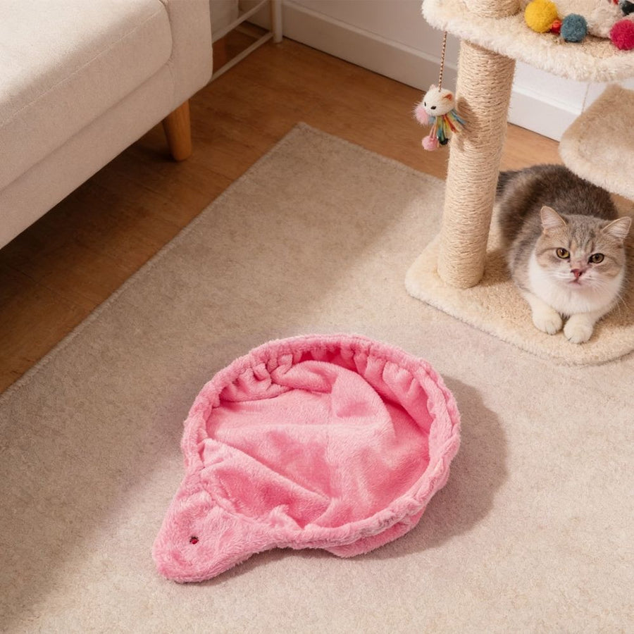 Soft Pink Hanging Cat Hammock Replacement Bed for Cat Tree with Washable Material and Easy Installation