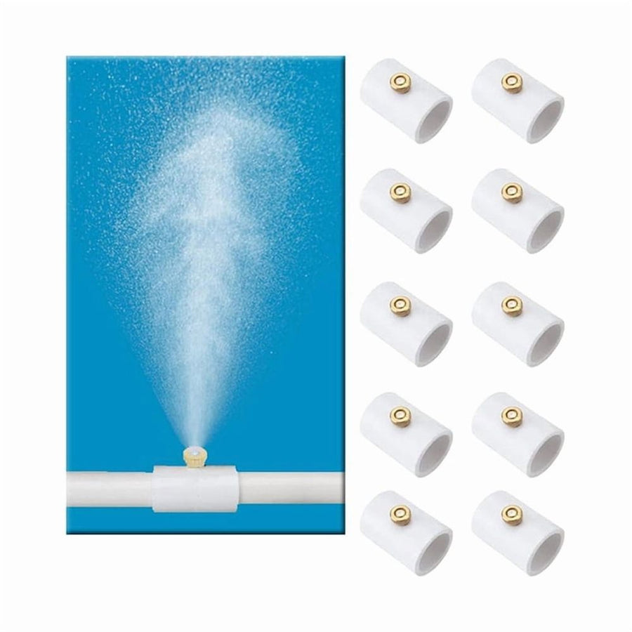 20Pcs 1/2 Inch PVC Mist Nozzle Misting System for Patio Outdoor Mister Coupling PVC Split Section with Mist Nozzle