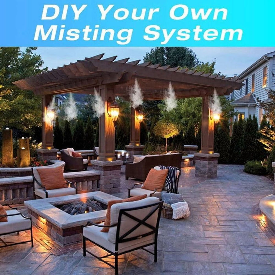 20Pcs 1/2 Inch PVC Mist Nozzle Misting System for Patio Outdoor Mister Coupling PVC Split Section with Mist Nozzle