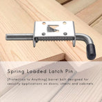 2Pcs 5 Inch Stainless Steel Spring Loaded Latch Pin Barrel Bolt 2mm Thickened Door Lock Brushed