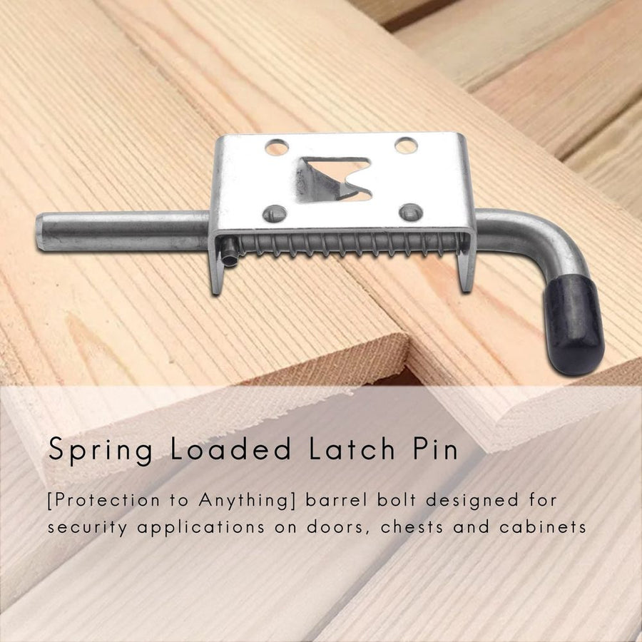 2Pcs 5 Inch Stainless Steel Spring Loaded Latch Pin Barrel Bolt 2mm Thickened Door Lock Brushed