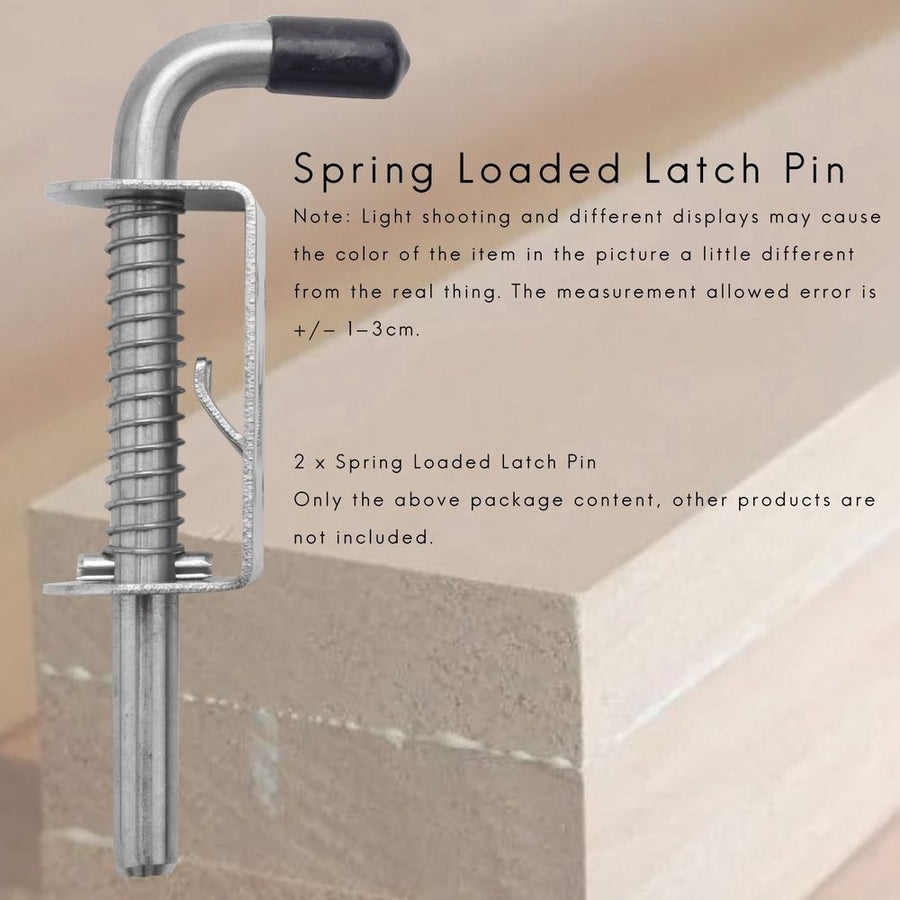 2Pcs 5 Inch Stainless Steel Spring Loaded Latch Pin Barrel Bolt 2mm Thickened Door Lock Brushed