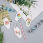 30Pack Motel Keychain Blanks Vintage Motel Keychains Sublimation Blank Keychain for Vinyl DIY Crafting Keychain White