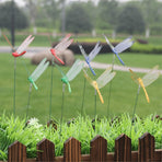 24Pcs 3D Dragonfly Garden Decor Dragon Fly Stakes Dragonflies Ornaments Patio Decoration
