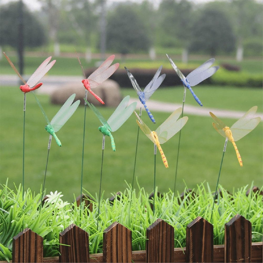 24Pcs 3D Dragonfly Garden Decor Dragon Fly Stakes Dragonflies Ornaments Patio Decoration