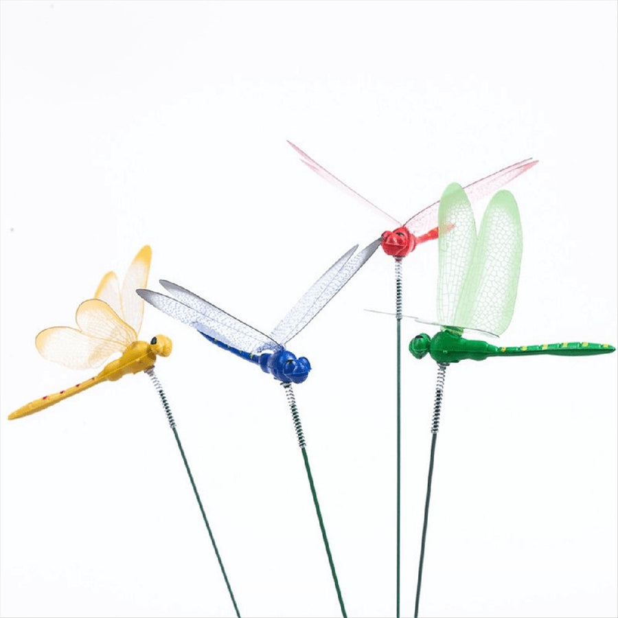24Pcs 3D Dragonfly Garden Decor Dragon Fly Stakes Dragonflies Ornaments Patio Decoration