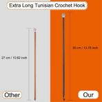 5 Size Extra Tunisian Long Crochet Hooks 6.5mm - 11.0 mm