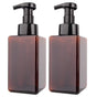 2 Pack Foaming Soap Dispenser 15Oz Refillable Foam Liquid Hand Soap Empty Pump Bottle Container - Brown 450Ml