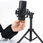 Portable Microphone Stand Desktop 1/4 Tripod Table Stand Adjustable Mic Stand Mic Clip Holder Bracket
