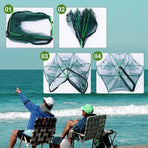 Auto-Folding Fishing Trap Net - Magic Foldable Crab & Minnow Trap - Durable Bait Catcher for Shrimp, Eels, Lobster